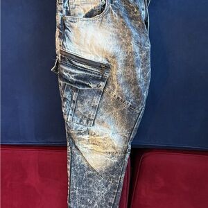Jordan Craig Legacy Edition “Xavier” Cargo Jeans | Acid Washed Distressed Denim